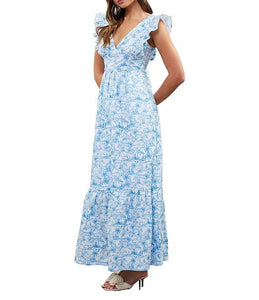 Faye Printed Tie Back Maxi