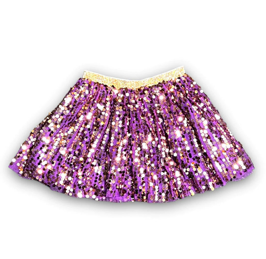 Belle Cher Purple and Gold Sequin Kids Tutu