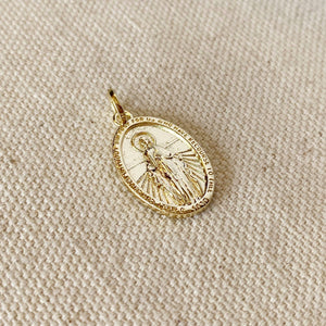 18k Gold Filled Double Sided Lady of Grace Medal Pendant