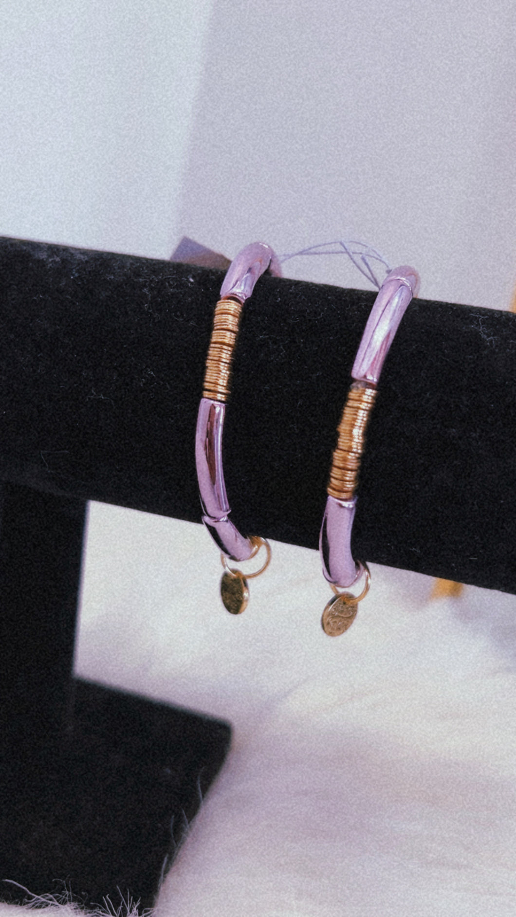 Purple & Gold Tube Bracelet