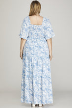 Load image into Gallery viewer, Betsy Blue Floral Maxi - Plus Size
