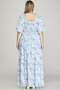 Betsy Blue Floral Maxi - Plus Size