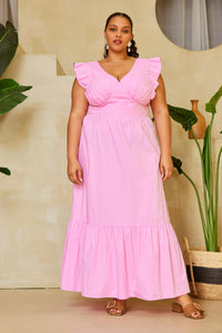 Polly Pink Maxi Dress- Plus