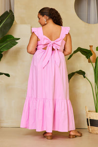 Polly Pink Maxi Dress- Plus