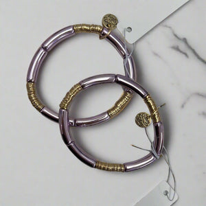 Purple & Gold Tube Bracelet