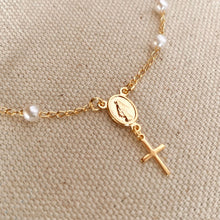 Load image into Gallery viewer, 18k Gold Filled Pearl Rosary Bracelet
