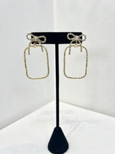 Load image into Gallery viewer, TS Nina Bow Hoops- rectangle
