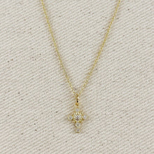 Load image into Gallery viewer, 18k Gold Filled Bezel Cross CZ Necklace
