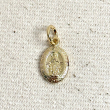 Load image into Gallery viewer, 18k Gold Filled Mini Double Sided Lady of Grace Medal Pendant
