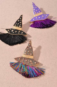 Witch Hat Tassel Earrings