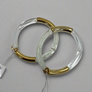 Clear & Gold Tube Bracelet