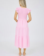 Load image into Gallery viewer, Pia Pink V Neck Flutter Midi
