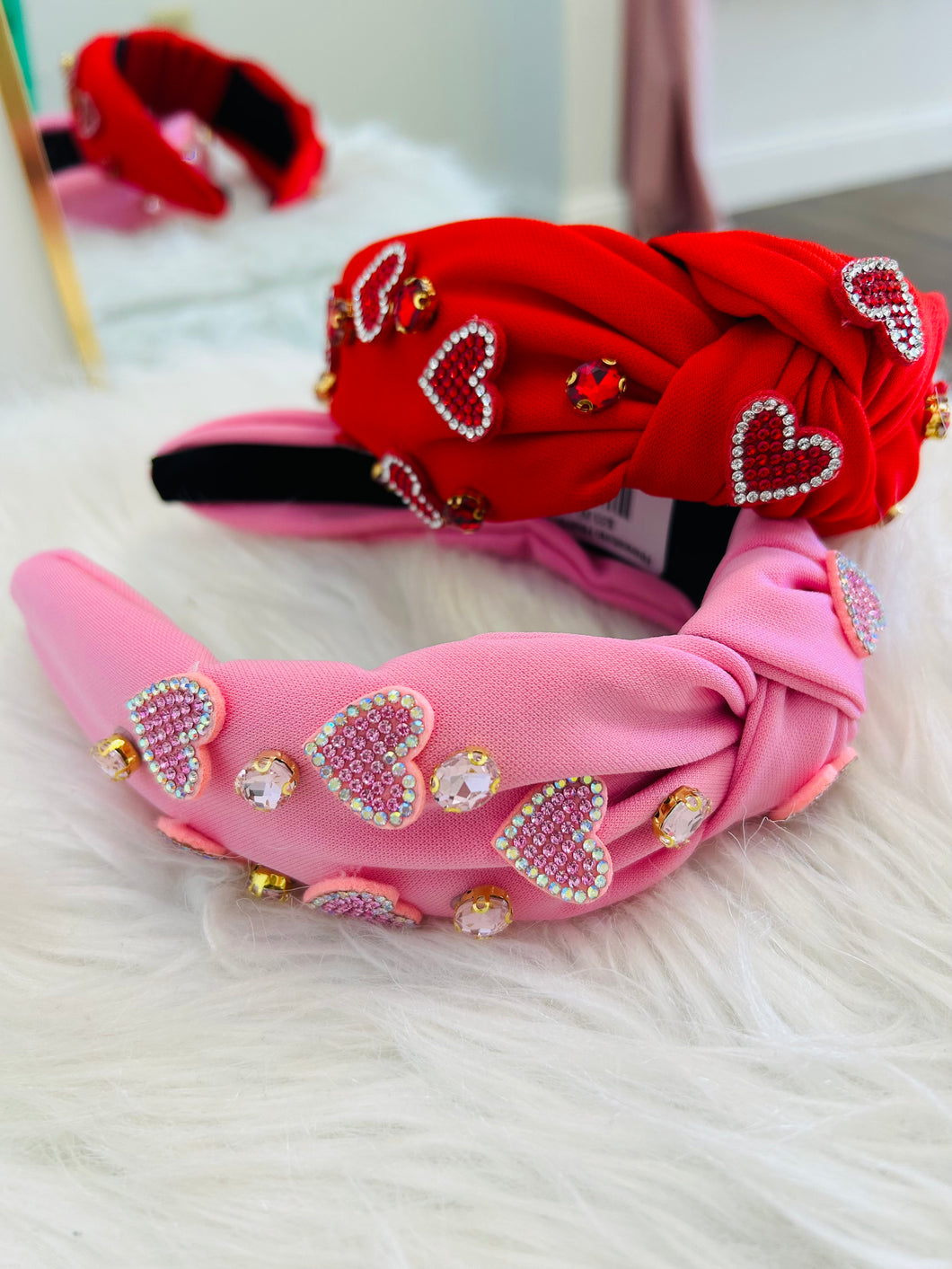 Rhinestone Hearts Headband