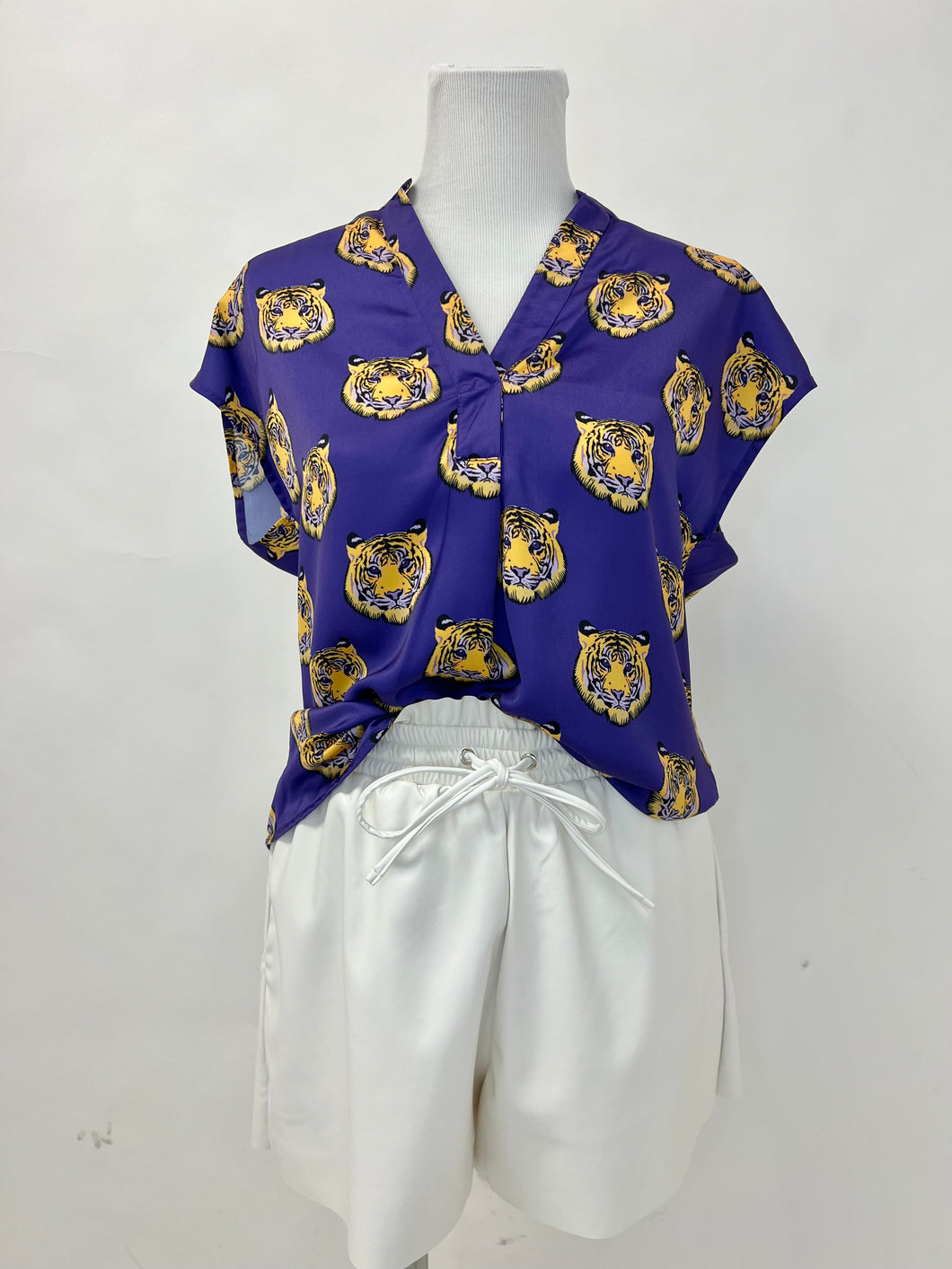 V Neck Tiger Blouse