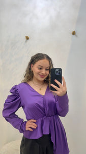 Paxton Purple Puff Sleeve Top