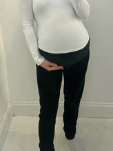 Load image into Gallery viewer, Velvet Black Maternity Leggings
