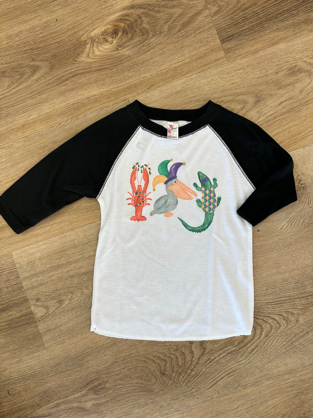 Kids 3/4 Length Mardi Gras Tee