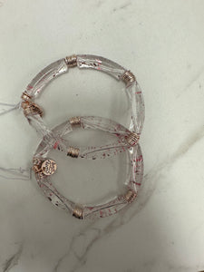 Rose Gold Speckled Tube Bracelet