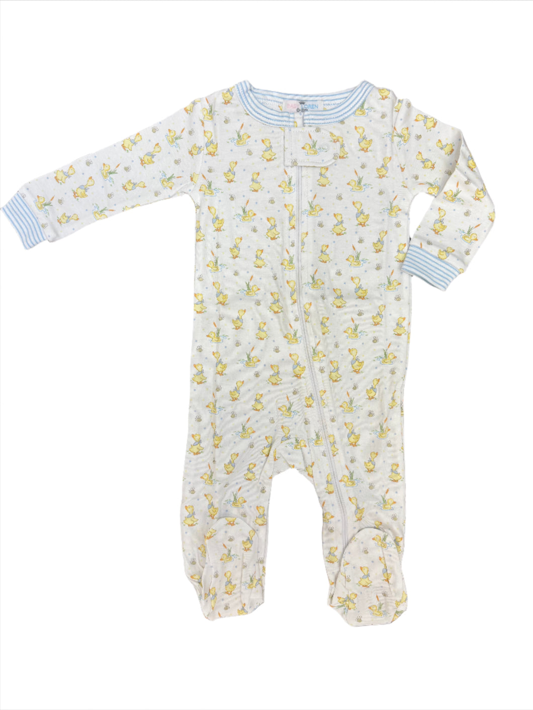 Baby Loren Ducks in the Pond Pima Zipper Footie