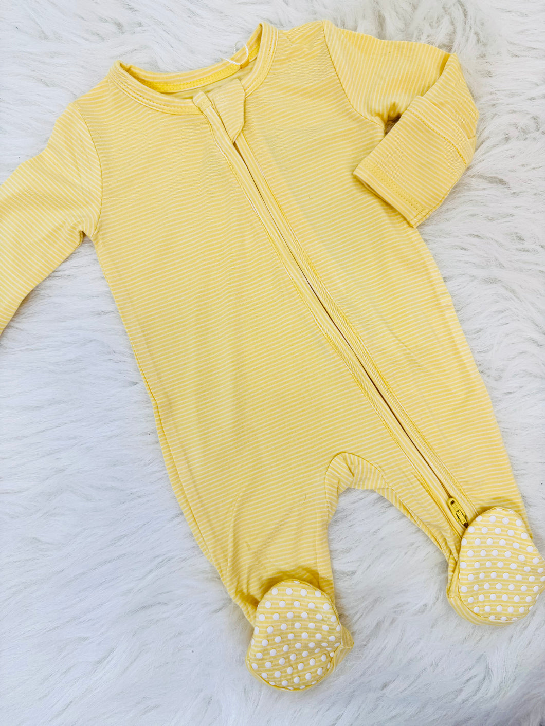 Stripe Baby Chicks 2 Way Zipper Footie