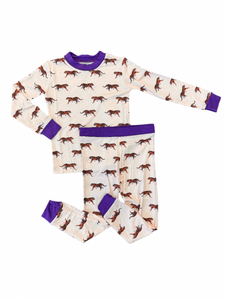 Purple Tiger 2 Piece Bamboo Pajama Set