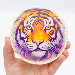 Purple & Gold Tiger Head Coaster