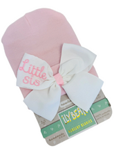 Load image into Gallery viewer, Little Sis Ribbon Bow Newborn Hospital Hat (2 Colors!)
