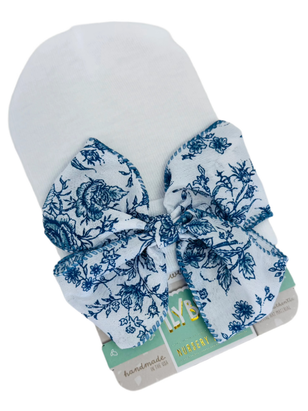 Toile Floral Newborn Hospital Hat