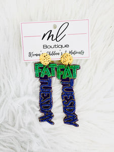 Fat Tuesday Beaded Earrings