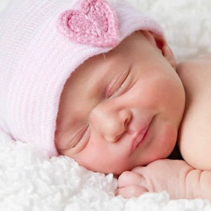 Pink Heart Newborn Hat