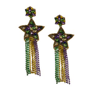 Mardi Gras Shooting Star Earrings