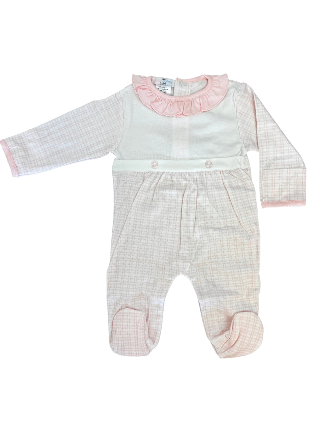 Baby Loren Pink Plaid Pima Footie