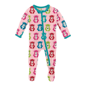 Lotus Happy Teddy 2 Way Zipper Footie or Pajama Set