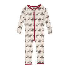 Load image into Gallery viewer, Print Convertible Sleeper with Zipper in Natural Rudolph
