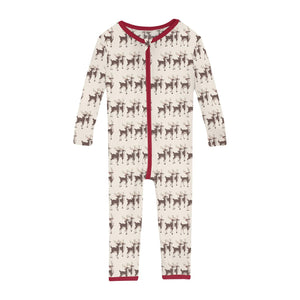 Print Convertible Sleeper with Zipper in Natural Rudolph