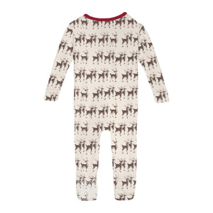 Print Convertible Sleeper with Zipper in Natural Rudolph