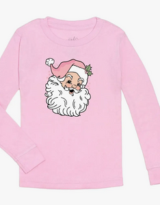 Girls Retro Santa Long Sleeve Shirt