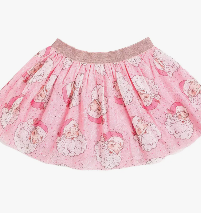 Girls Retro Santa Skirt