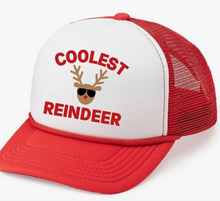 Load image into Gallery viewer, Kids Coolest Reindeer Trucker Hat
