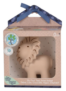 Lion Organic Natural Rubber Rattle, Teether & Bath Toy