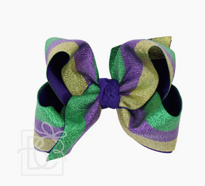 Layered Mardi Gras Metallic Bow