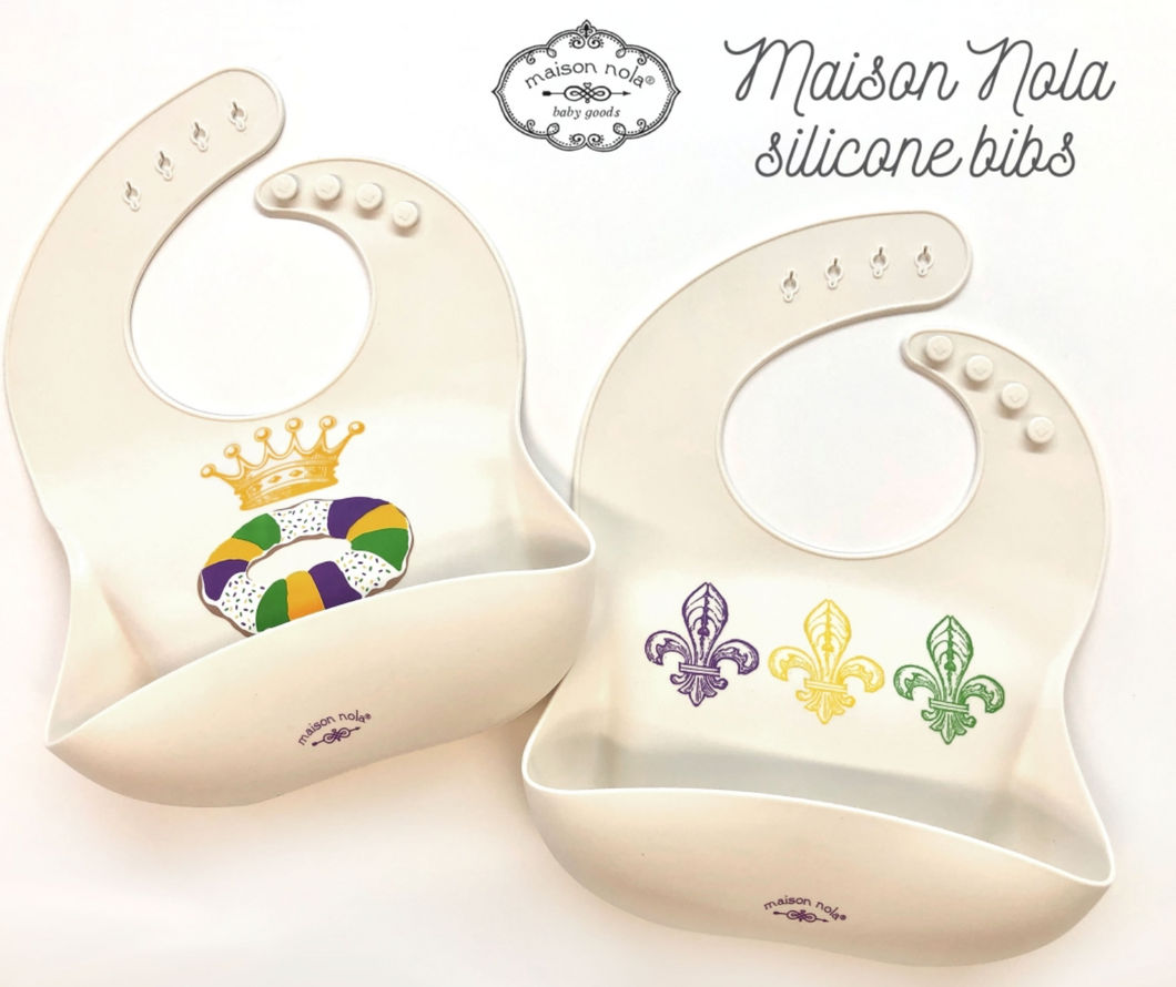 Mardi Gras Silicone Bib