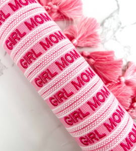 Girl Mom Embroidered Woven Bracelet