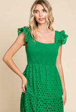 Load image into Gallery viewer, Jodie Smocked Ruffle Sleeve Dress
