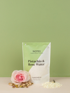 Sustainable Candle Refill Kit - NOTES Pistachio & Rose Water