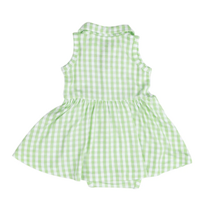 Mini Gingham Green Tennis Tank Bodysuit Dress