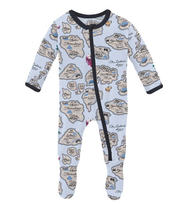 Dew Pirate Map 2 Way Zipper Footie