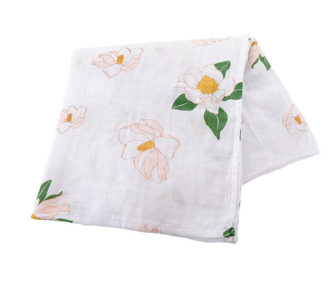 Southern Magnolia Baby Muslin Swaddle Receiving Blanket