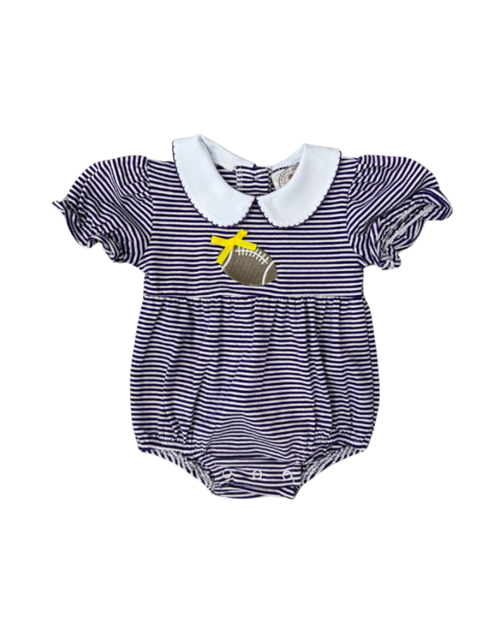 Purple Stripe Football Tailgate Girl's Bubble