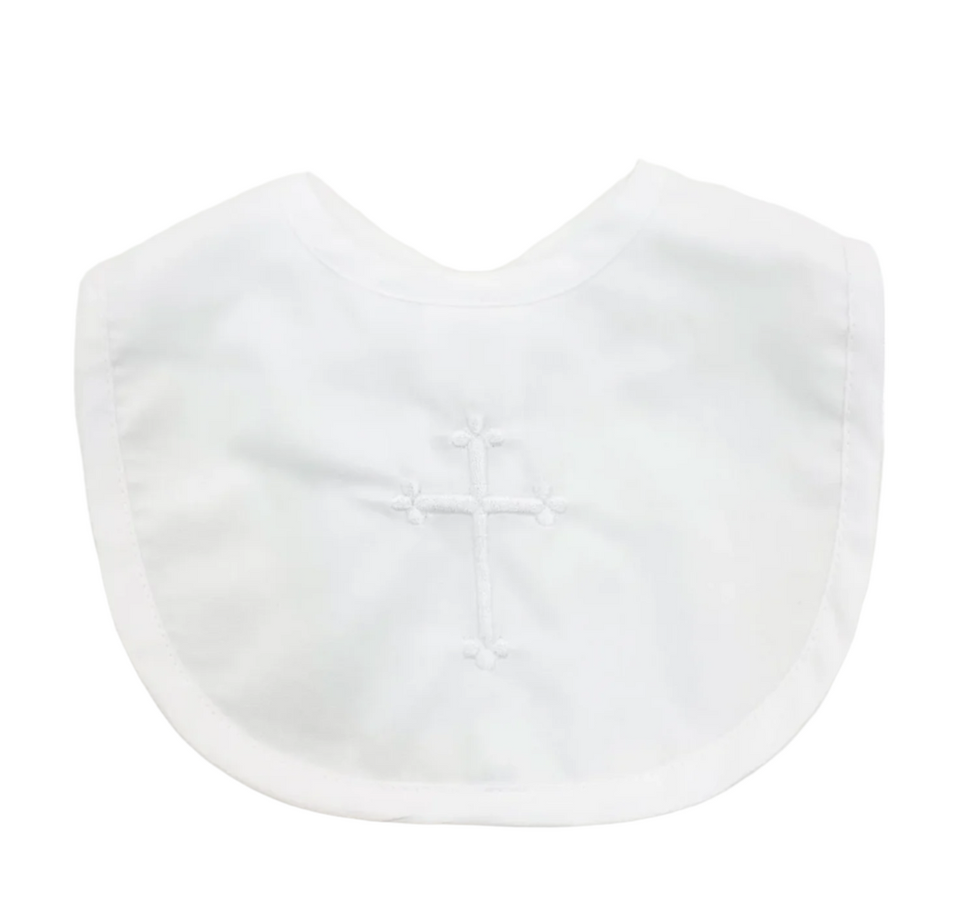 Petit Ami Boy's Cross Embroidered Bib